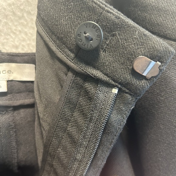 Vince Women Pants 16 Black Italian Wool Blend Wide Leg High Waist 4 Pockets - Picture 4 of 13